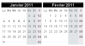 T�l�charger le mod�le de calendrier